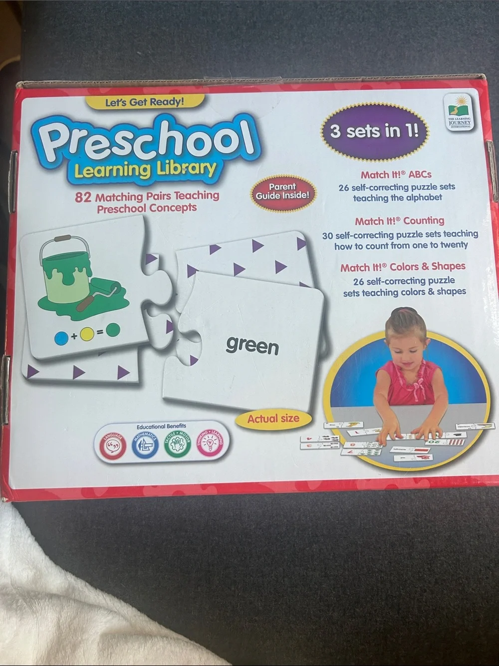 Preschool Learning Library Match It! Educational Puzzle Set - Multicolor